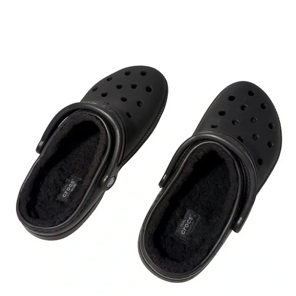 Crocs Classic Black Lined Clogs, Fleece-Lined Cozy Comfort, Size Womens 8, Men 6 - Picture 8 of 8